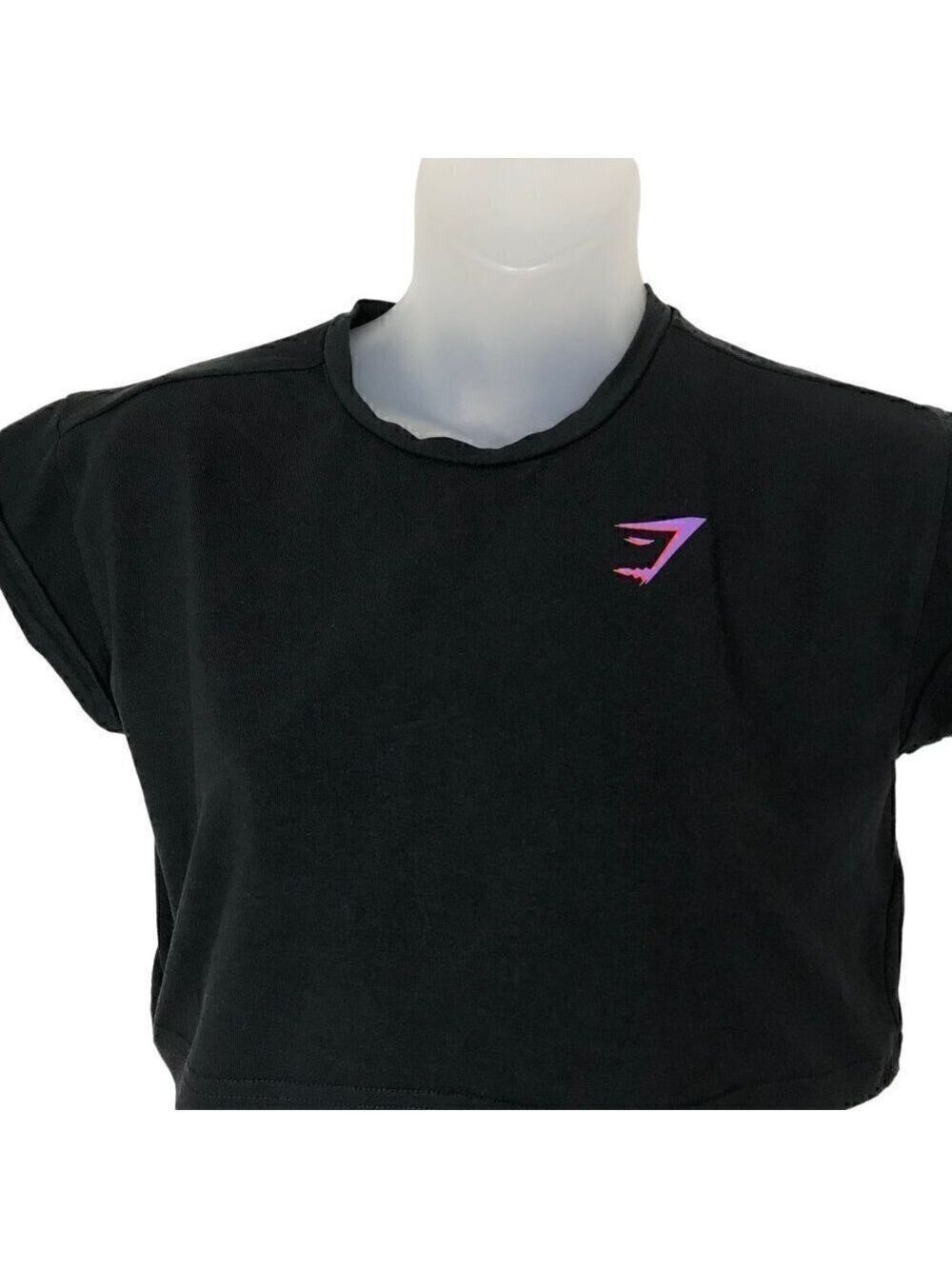 Gymshark Black Cropped Work Out Top Size XS